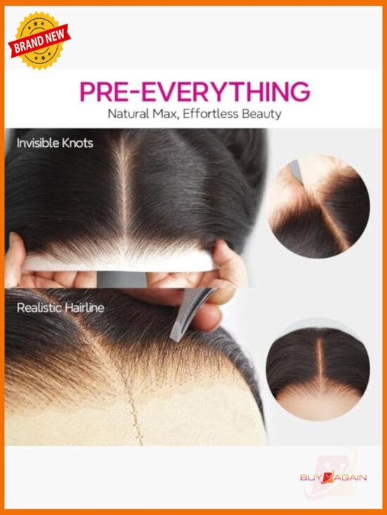 6x5 Lace Front Bob Wig Human Hair Pre-Bleached Knots Glueless Natural Black main image 6
